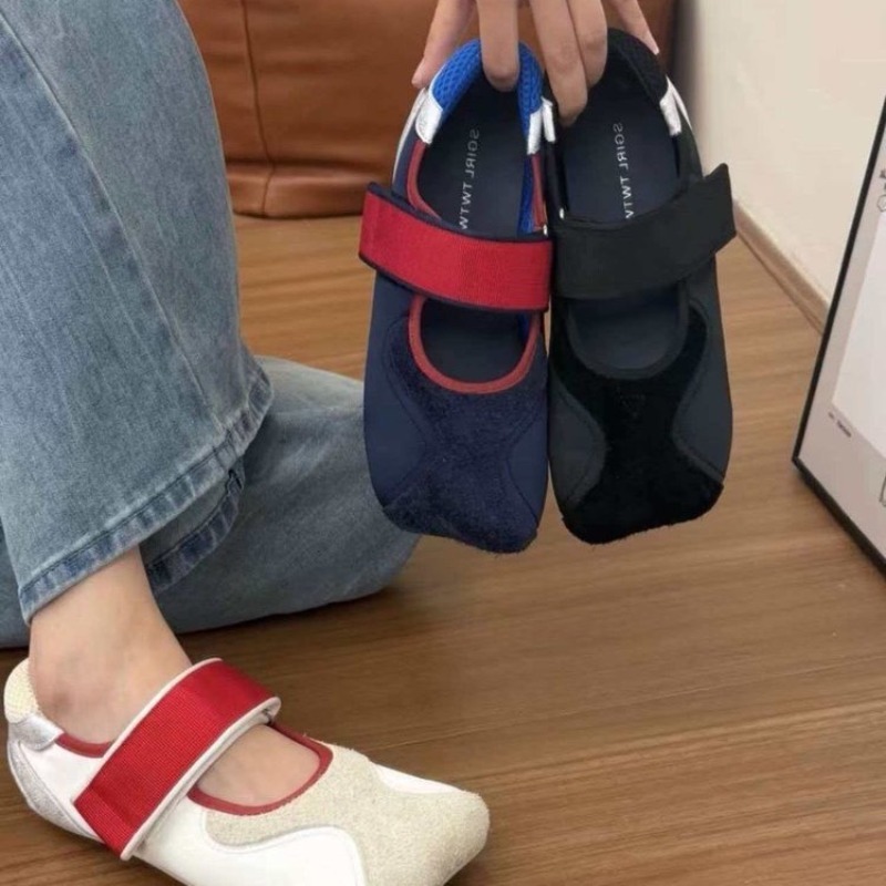 Women'S Fashion Velcro Sneakers - Zapatillas casuales de ballet para mujer