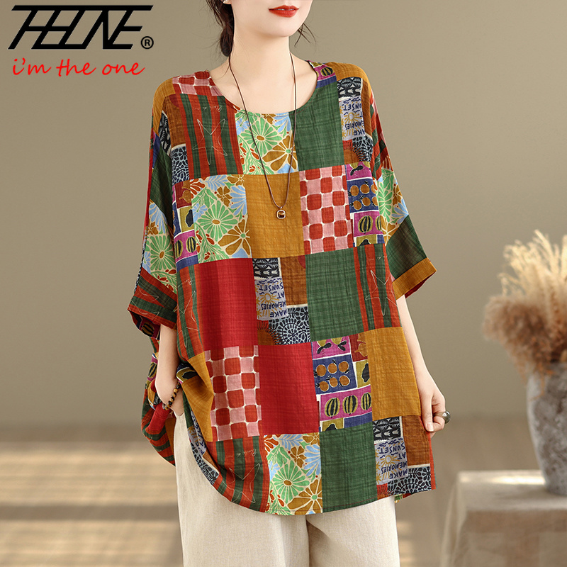 Women'S Fashion Jersey - THHONE Blusa de Mujer Estampada Holgada