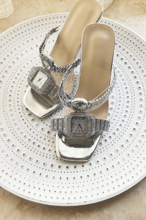 Fashion Women Watches - Sandalias de tacón alto con reloj