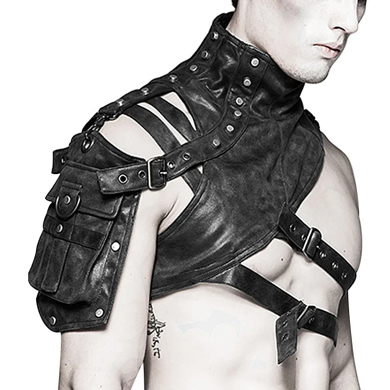 Women Fashion Jackets - Armadura de cuero Medieval Steampunk, chaleco