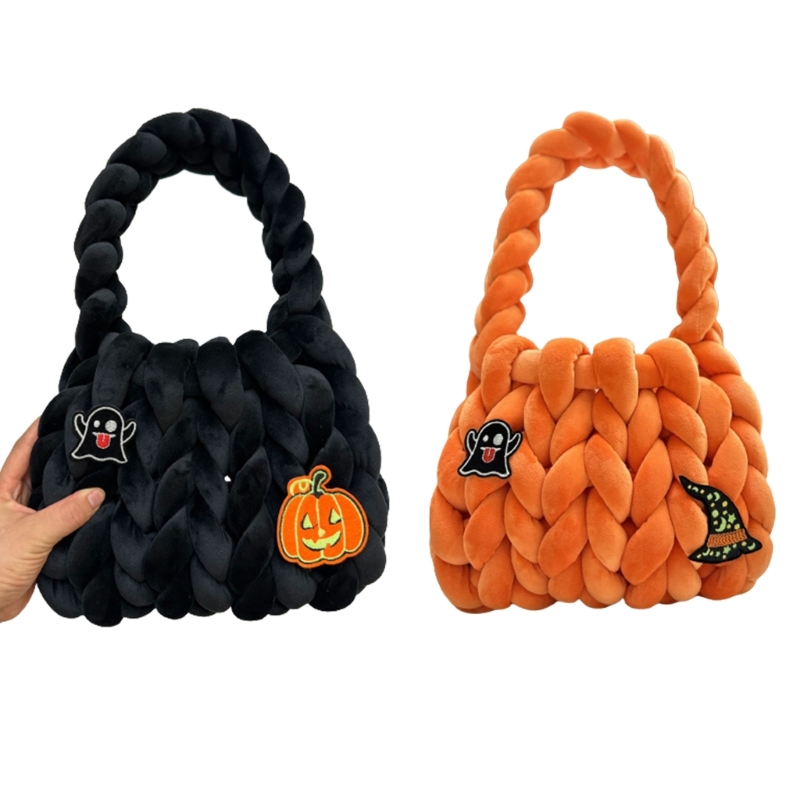 Women'S Fashion Essentials - Bolso compacto tejido Halloween, bolso terciopelo,
