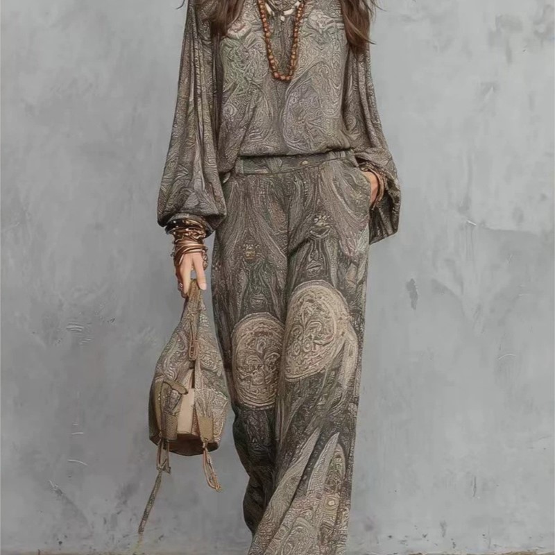 Women'S Fashion Essentials - Conjunto de Dos Piezas con Estampado