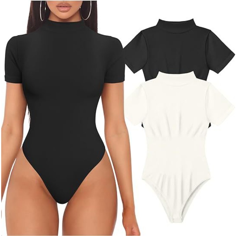 Turtleneck Bodysuit - Body de manga corta con cuello