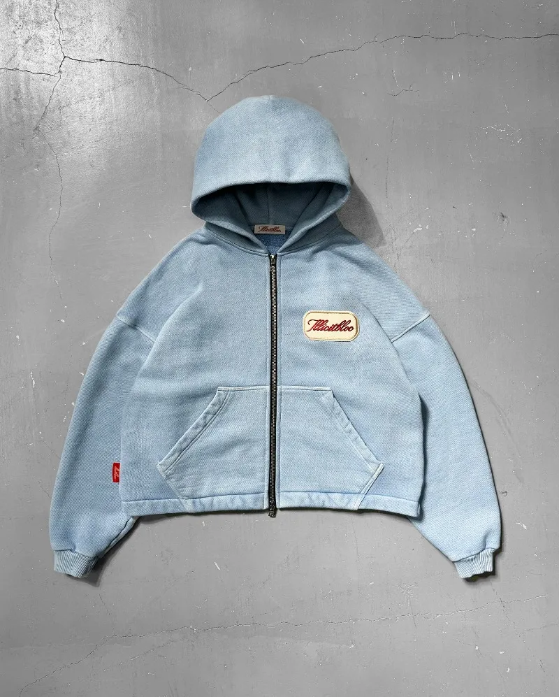 Women'S Fashion Zip Up Hoodies - Y2K moda nueva letra bordado parche