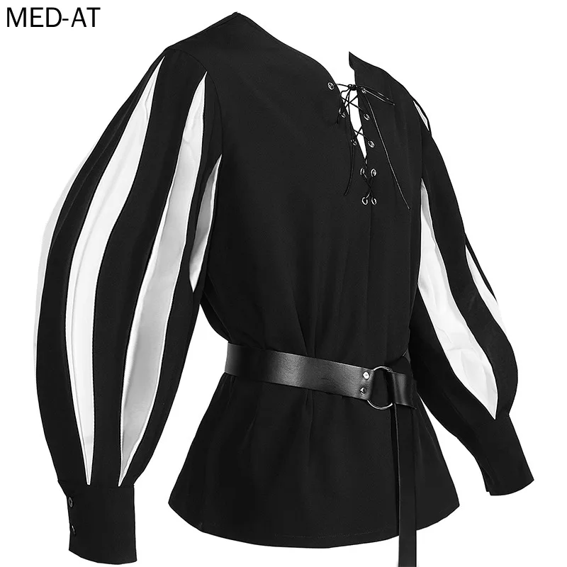 Belted Shirt Dress - Cosplay Medieval para hombre, túnica de
