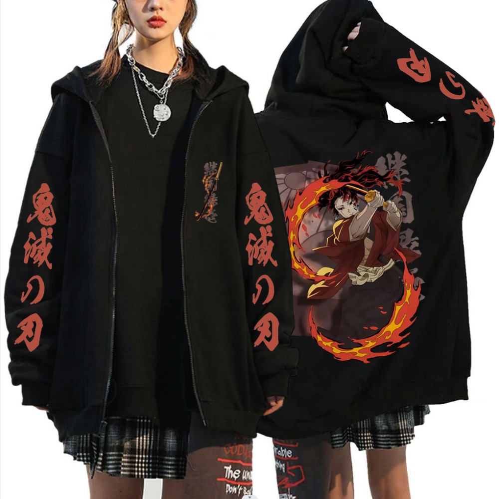 Women'S Fashion Zip Up Hoodies - Nuevo Demon Slayer Tsugikuni Yoriichi Merch