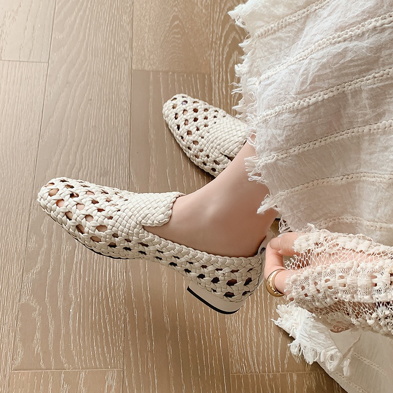 Sale Fashion Women - Sandalias de Cuero Genuino Trenzadas de