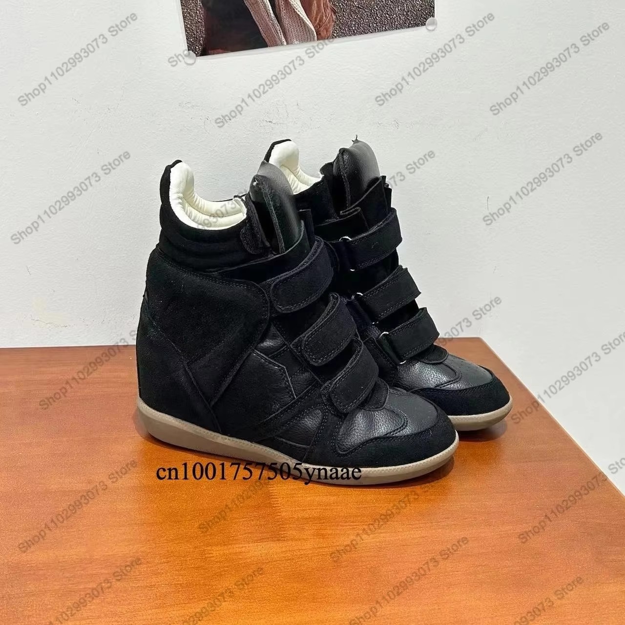 Women'S Fashion Velcro Sneakers - Zapatillas de deporte de caña alta