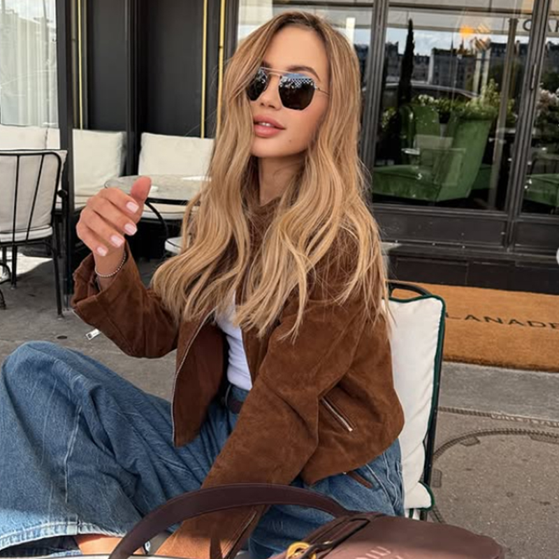 HXAO-abrigo recortado, chaquet - Women'S Fashion Bomber Jacket reseña y precio