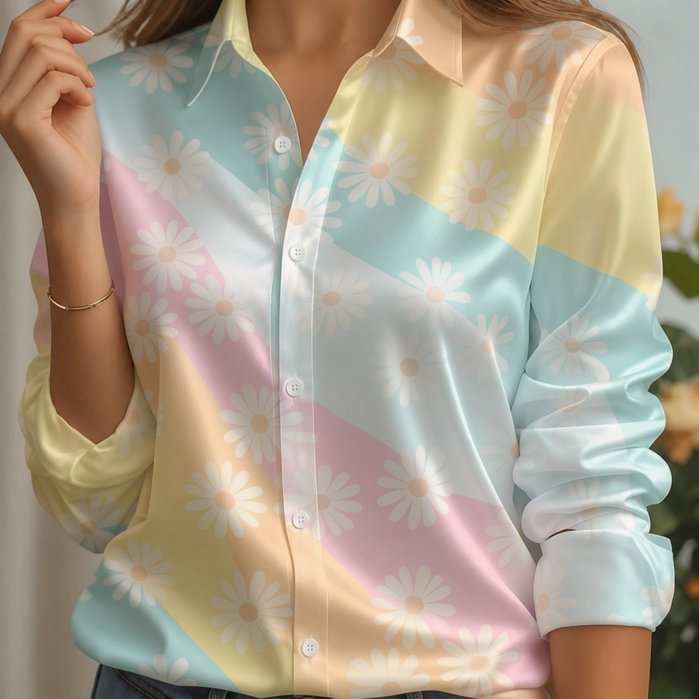 Camisa de satén para mujer con - Women'S Fashion Jersey reseña y precio