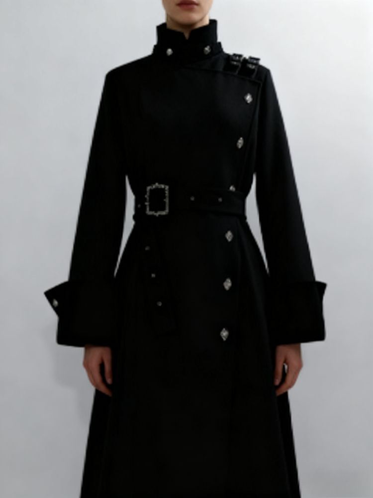 Abrigo Largo de Lana Elegante  - Women Fashion Jackets reseña y precio