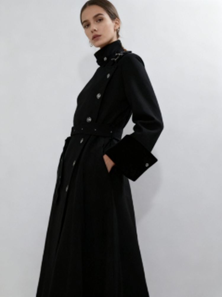 Abrigo Largo de Lana Elegante  - Women Fashion Jackets reseña y precio