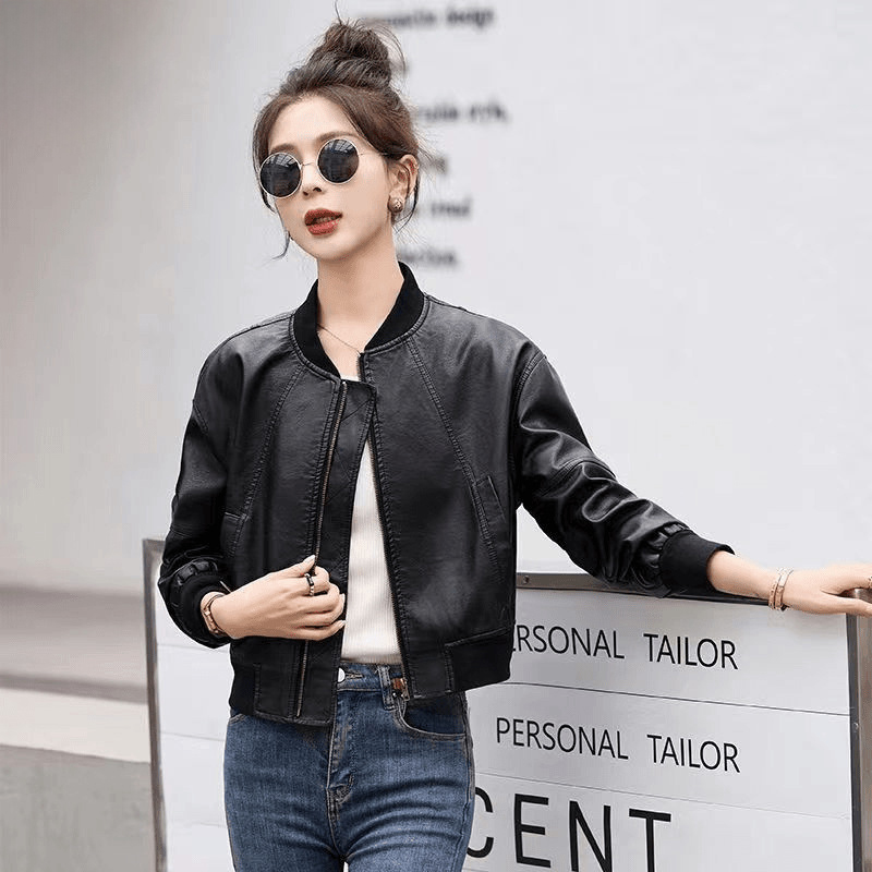 Chaqueta de piel sintética Ret - Women'S Fashion Bomber Jacket reseña y precio