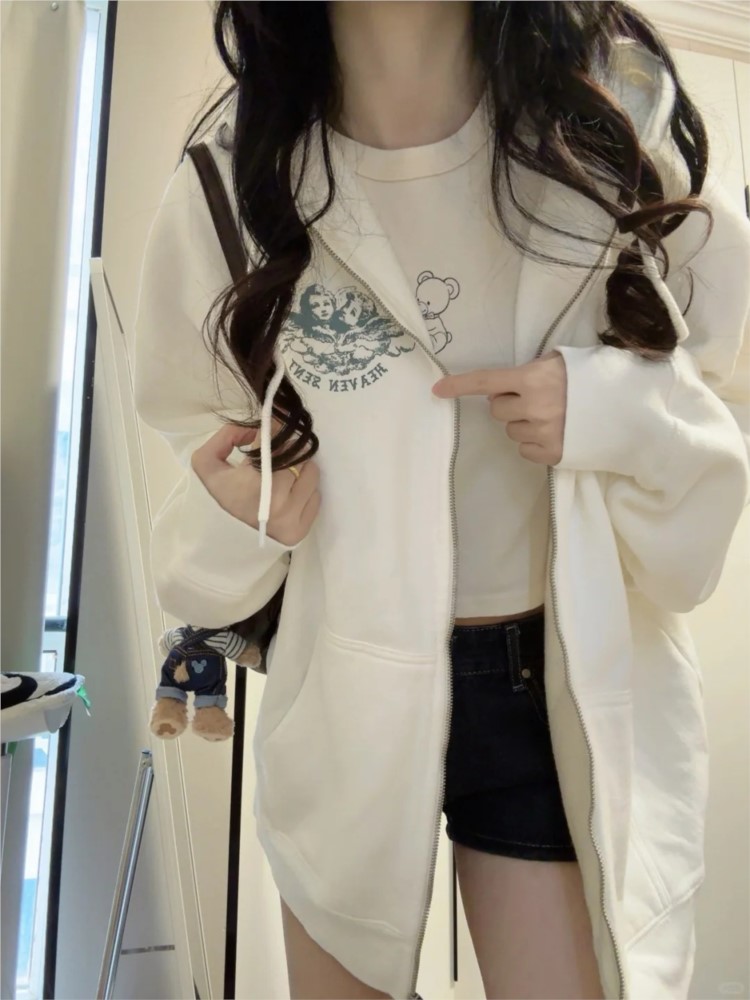 Sudaderas con capucha blancas  - Women'S Fashion Zip Up Hoodies reseña y precio