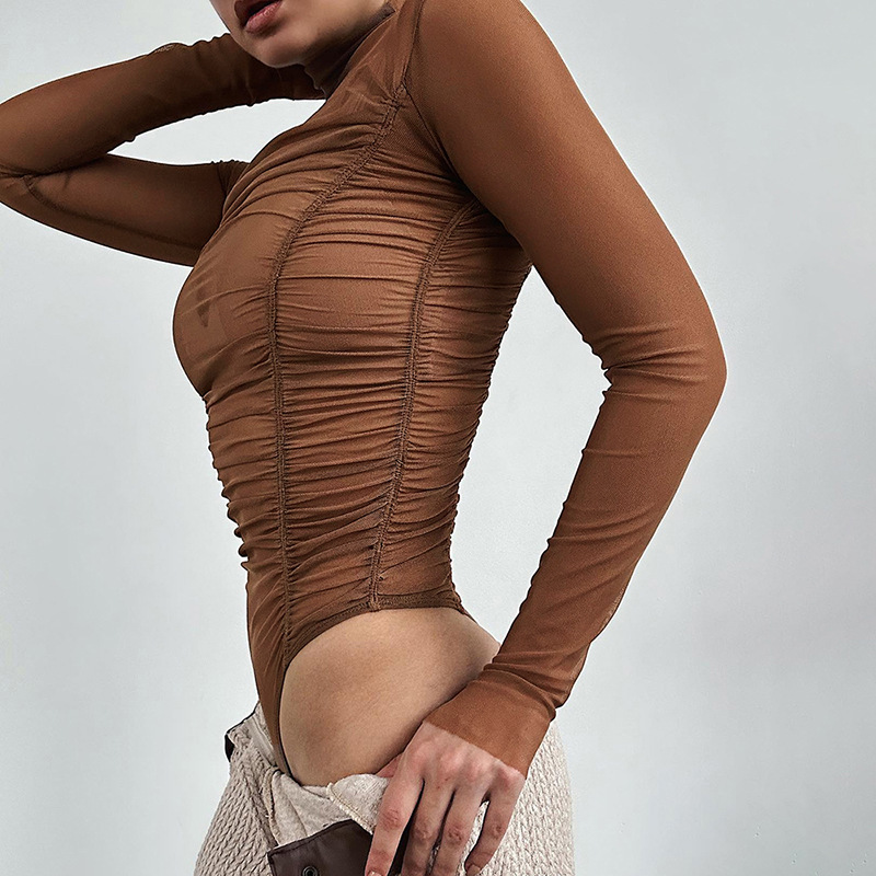 Body ajustado de malla de mang - Turtleneck Bodysuit reseña y precio