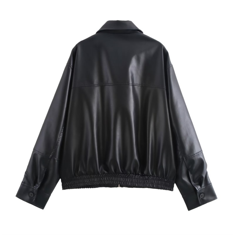 Chaquetas Bomber de cuero PU V - Women'S Fashion Bomber Jacket reseña y precio