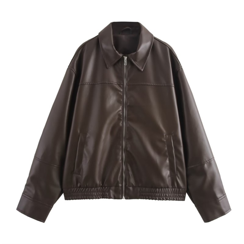 Chaquetas Bomber de cuero PU V - Women'S Fashion Bomber Jacket reseña y precio