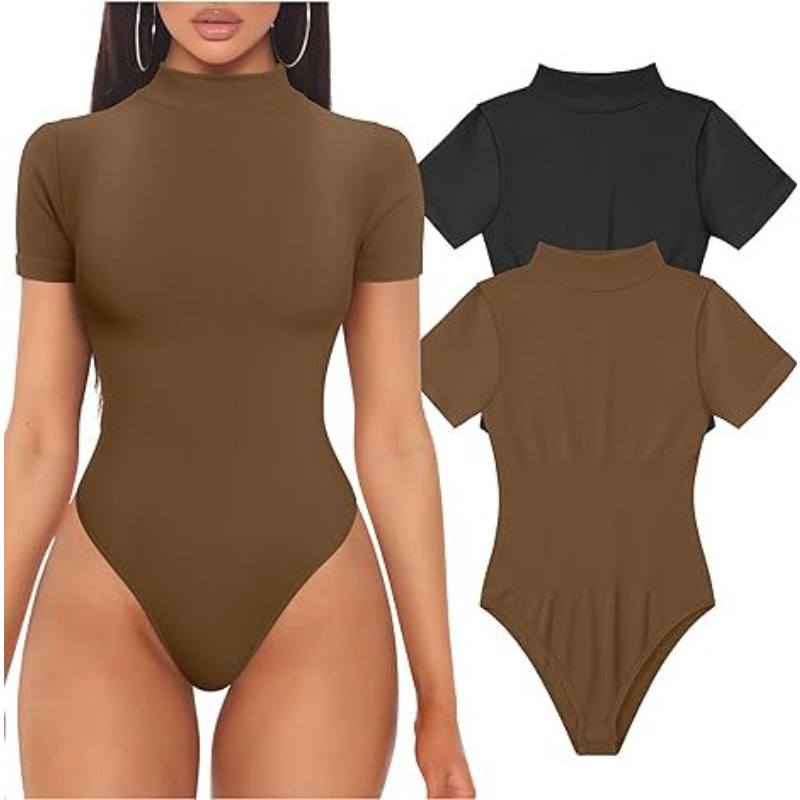 Body de manga corta con cuello - Turtleneck Bodysuit reseña y precio