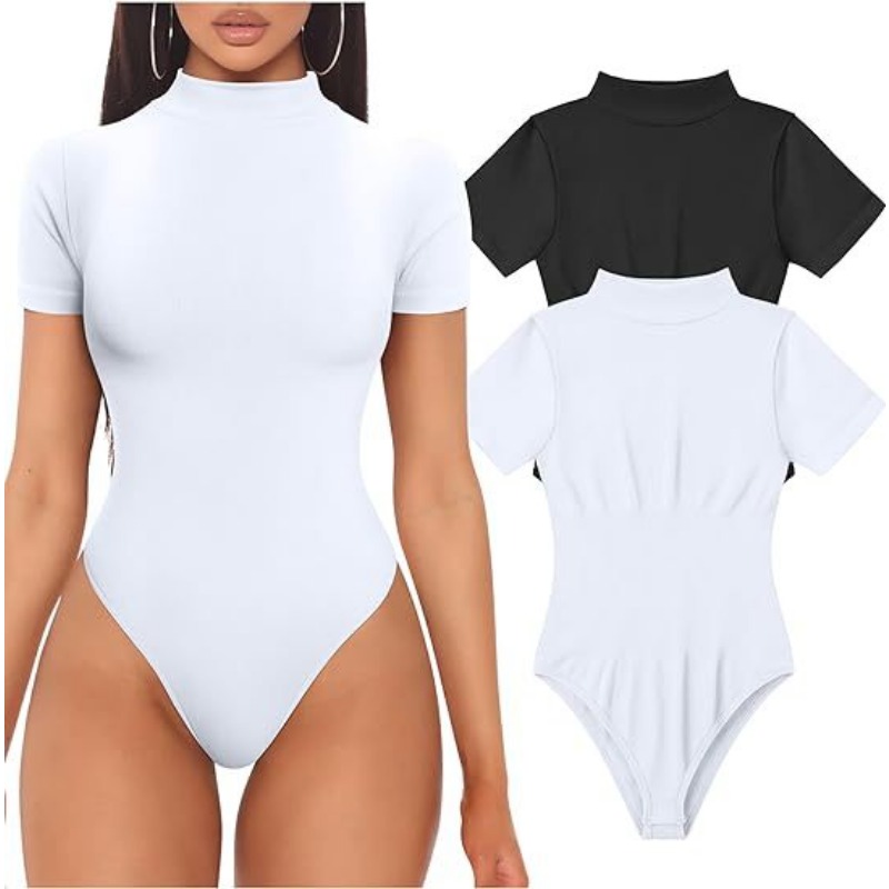 Body de manga corta con cuello - Turtleneck Bodysuit reseña y precio