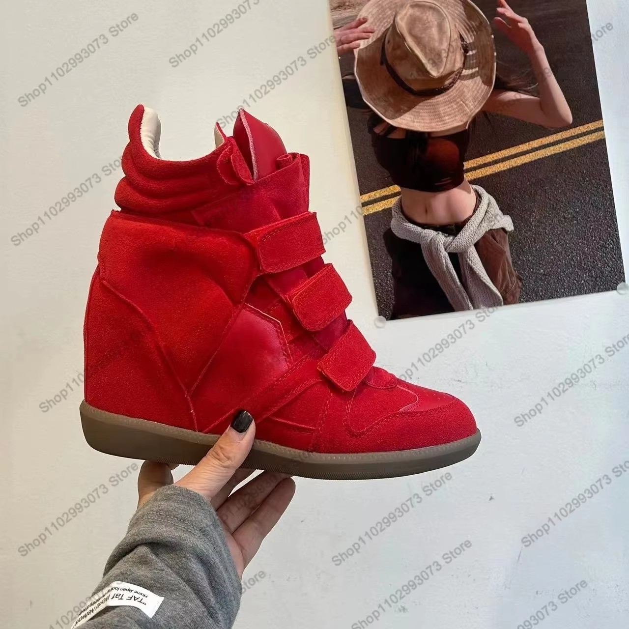 Zapatillas de deporte de caña  - Women'S Fashion Velcro Sneakers reseña y precio