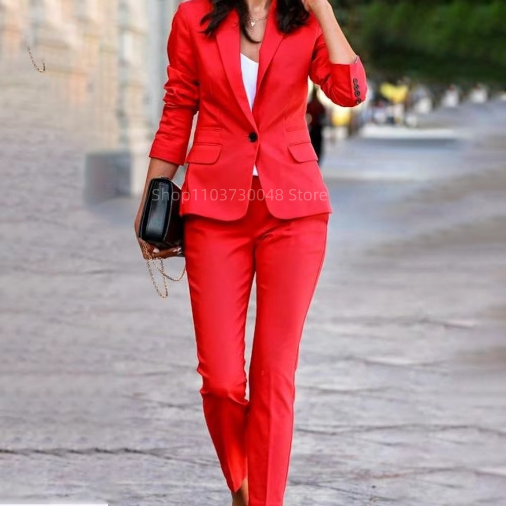 Traje de Blazer y Pantalón par - Women'S Fashion Jersey reseña y precio