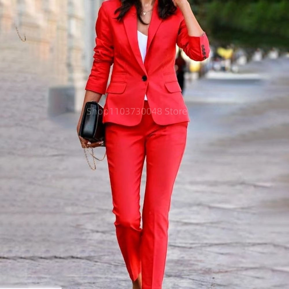 Traje de Blazer y Pantalón par - Women'S Fashion Jersey reseña y precio